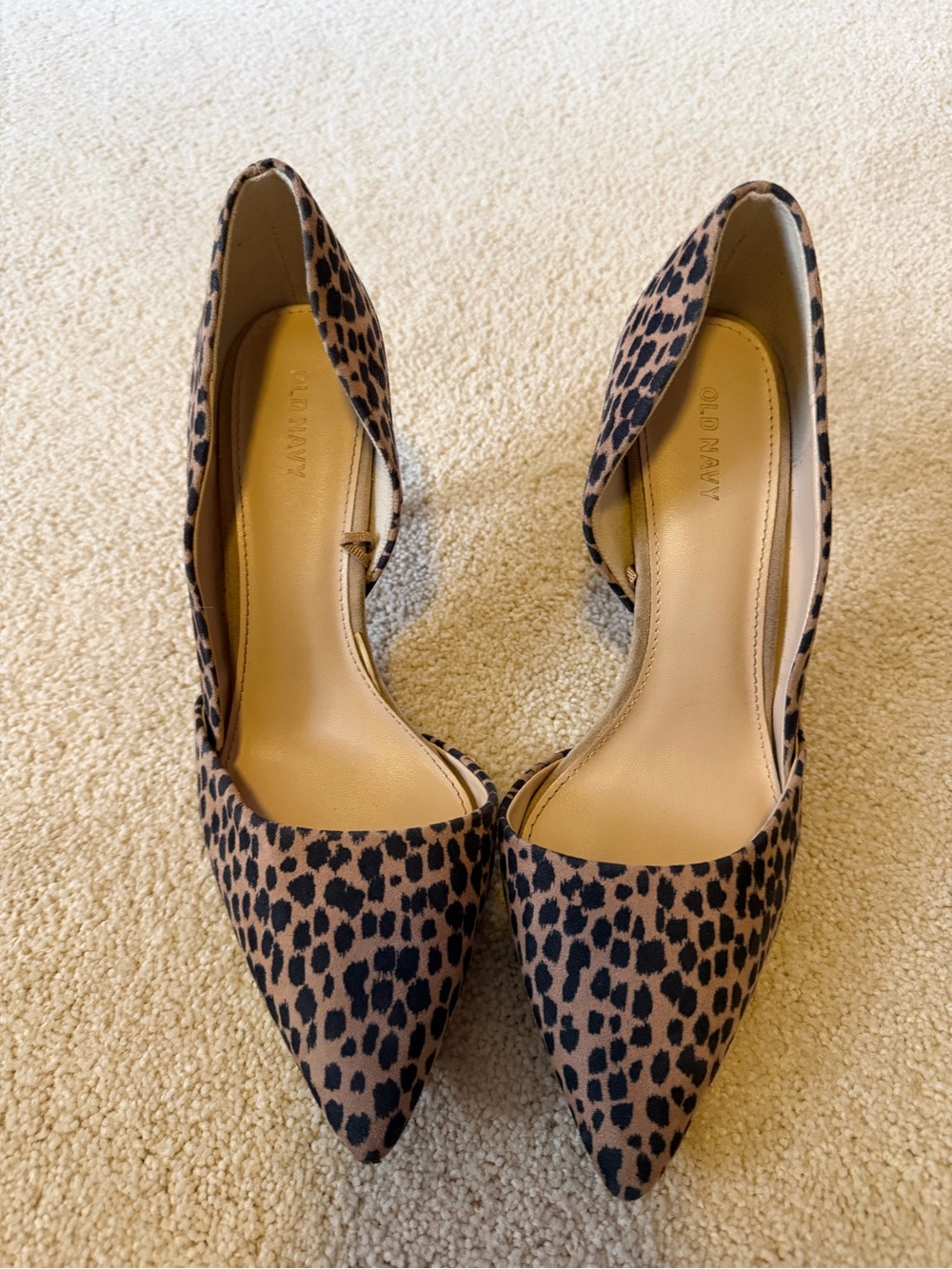 Old Navy Leopard Print Pointed D'Orsay Heels - Brown and Black